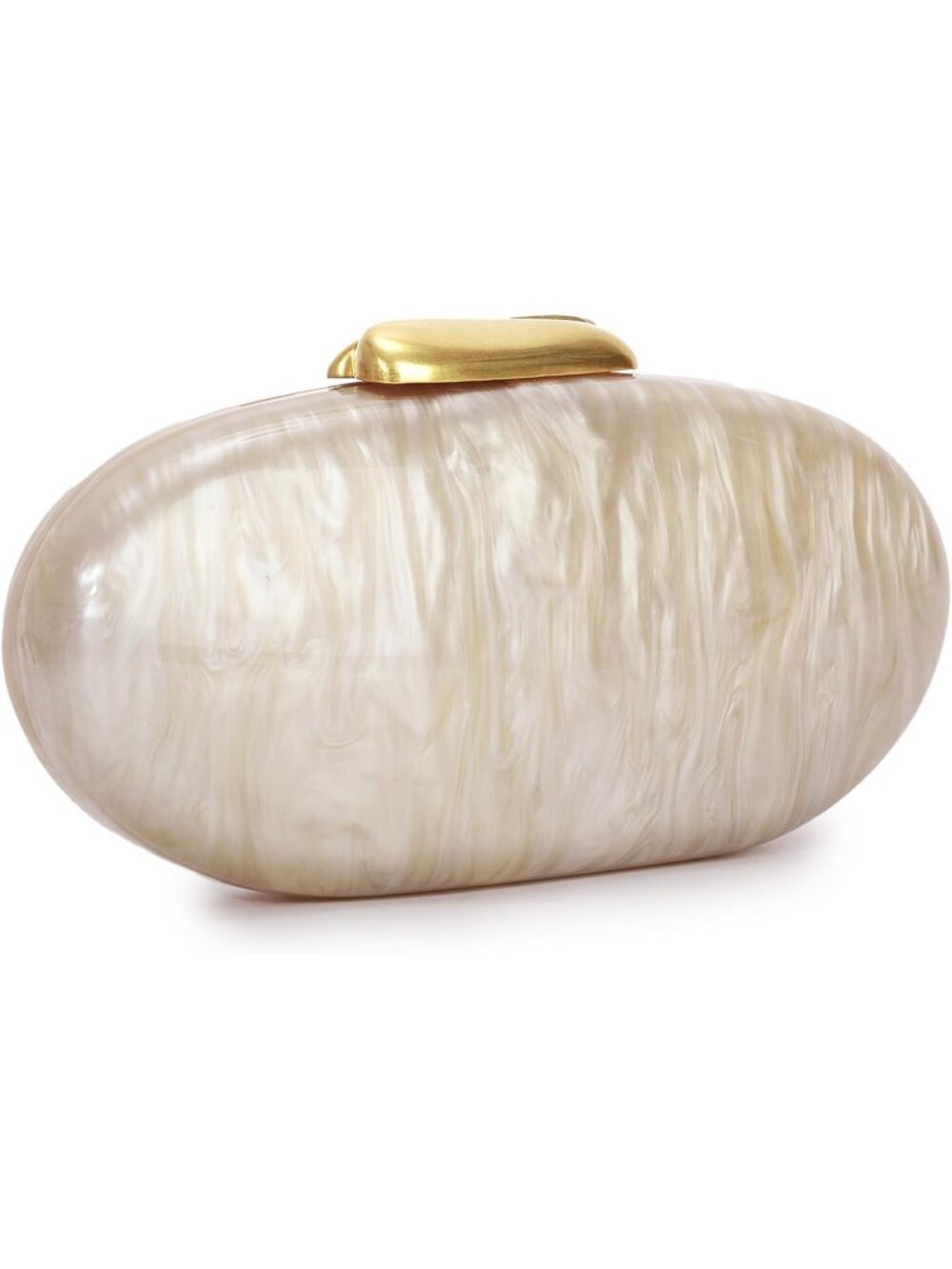 γ½οΈWomen's Champagne Clutch Purse Oval Seashell Acrylic Shell Wedding Evening Bag